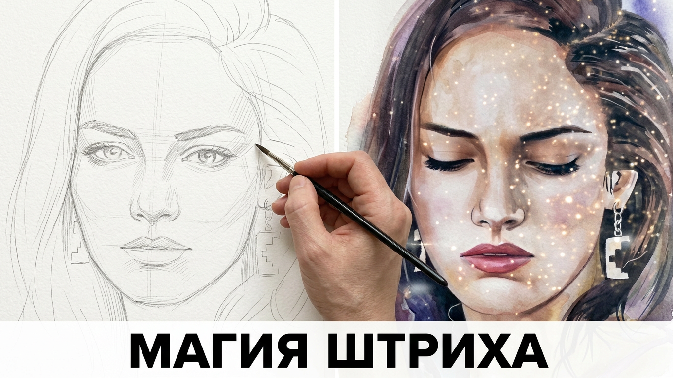 Процесс создания портрета — работа художника 2