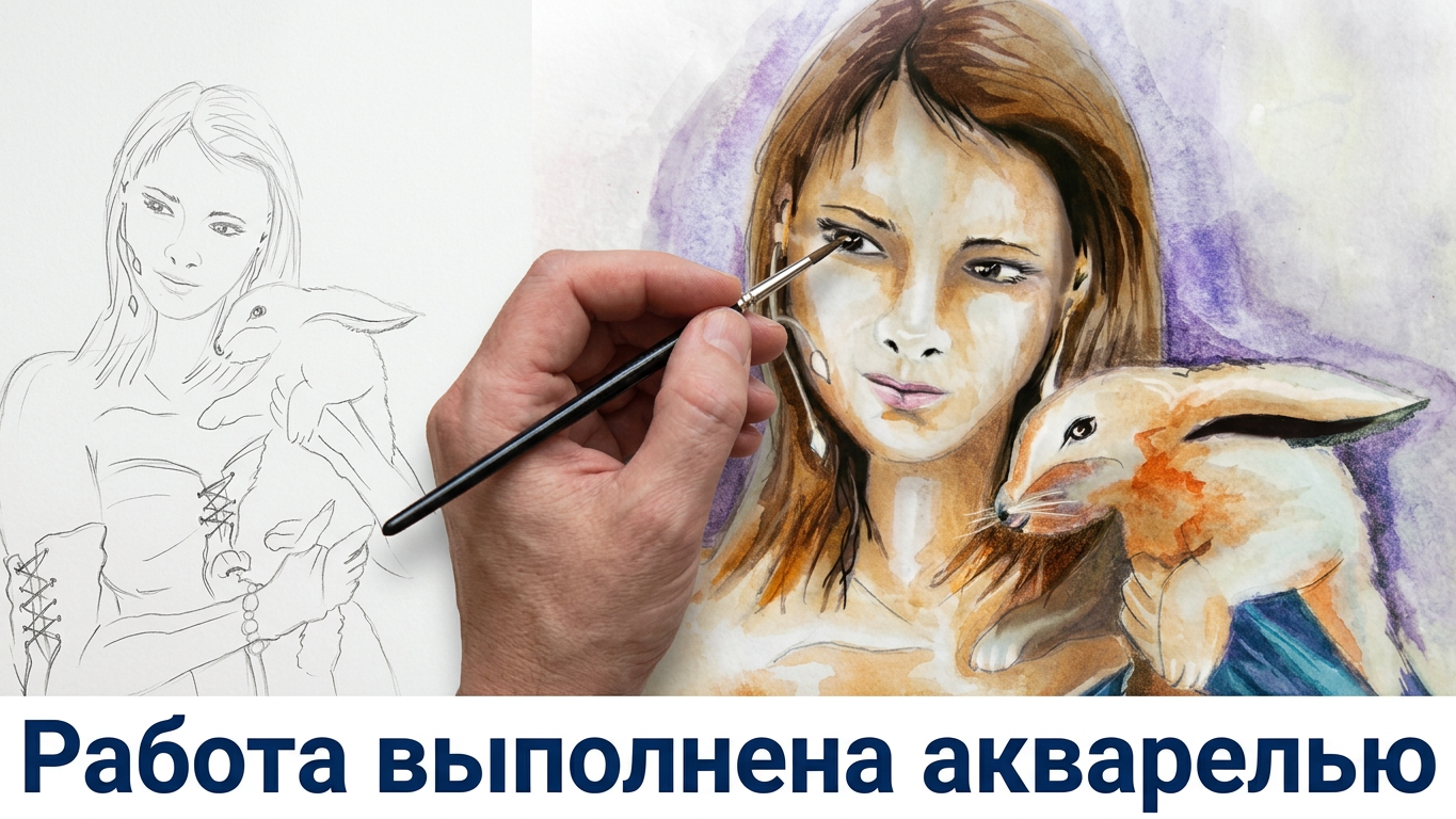 Процесс создания портрета — работа художника 8